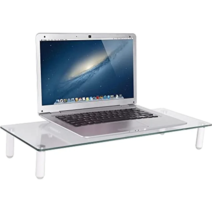 DIGITUS Universal Monitor-Erhöhung aus Glas - Bildschirm-Ständer - Traglast 20 kg - Rutschhemmend - Füße in Weiß – Bild 6