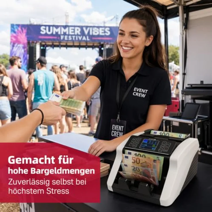 OLYMPIA Banknotenzähler NC 560 Plus, Echtheitsprüfung, externes Kunden-Display, bis zu 1.000 Banknoten pro Minute – Bild 5