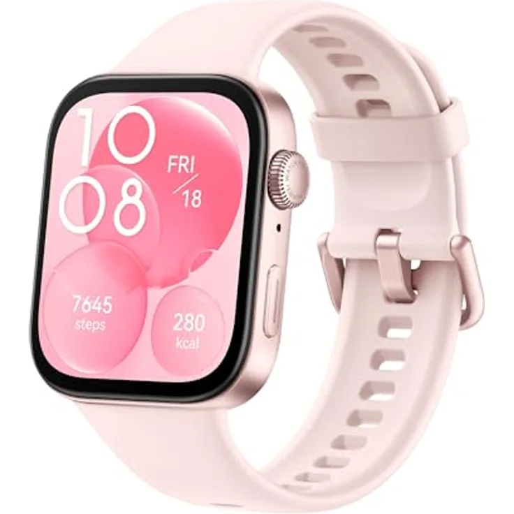 HUAWEI Watch FIT 3, 1,82″ AMOLED-Display, Ultraschlankes Design, Bluetooth-Anrufe, Bis zu 10 Tage Akkulaufzeit, Kompatibel mit iOS & Android, Umfassendes Fitness-Management, GPS, Pink