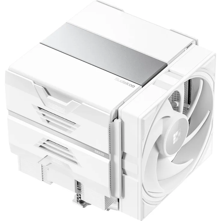 Sudokoo SK620 CPU-Kühler, Dual Tower mit 2x 120mm PWM Lüftern, 6 Heatpipes, optimiert für AM5, weiß