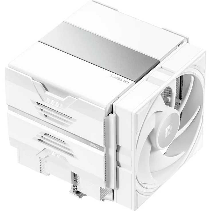 Sudokoo SK620 CPU-Kühler, Dual Tower mit 2x 120mm PWM Lüftern, 6 Heatpipes, optimiert für AM5, weiß