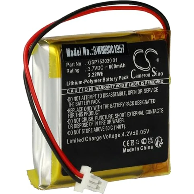 vhbw Akku kompatibel mit JBL Tune 600BTNC, 600 mAh, 3,7 V, Li-Polymer für Wireless Headset Kopfhörer – Bild 3