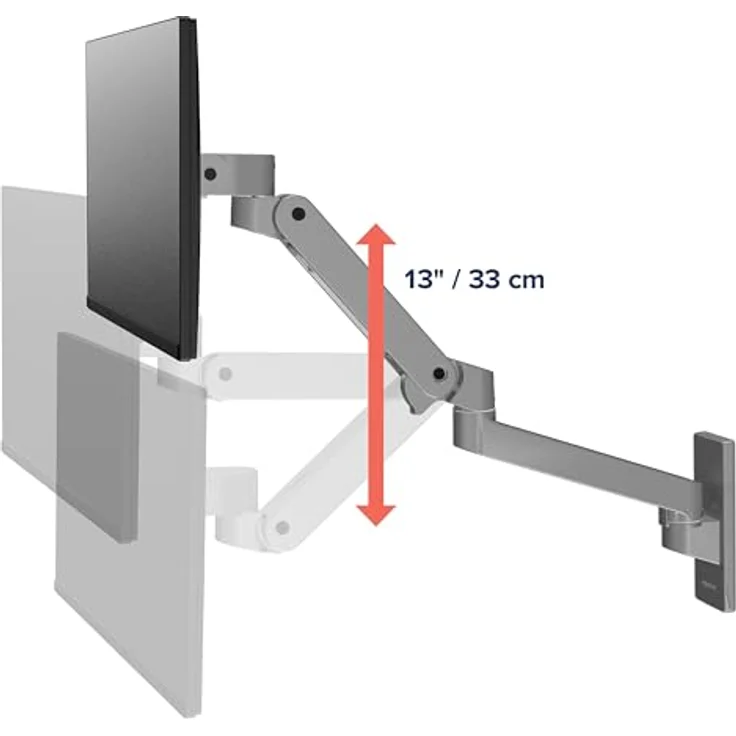 Ergotron LX PRO ARM SINGLE DISPLAY WALL MOUNT, Monitor Halterung für Wall-Montage, grau, 34.02" – Bild 5
