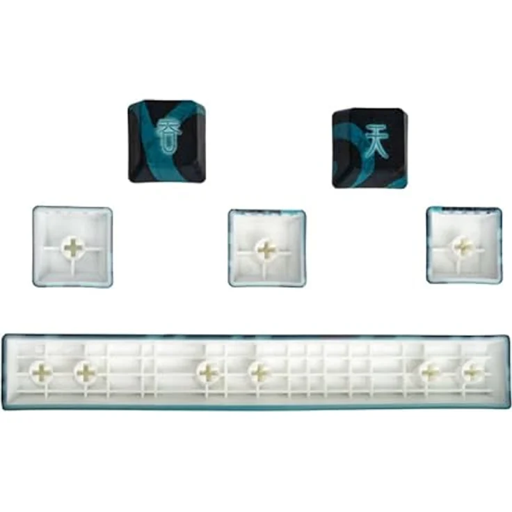Traitors Taotie Keycap Set, 6 PBT Tastenkappen mit Jade-Grünem Motiv, Schwarz, Dye-Sub – Bild 2