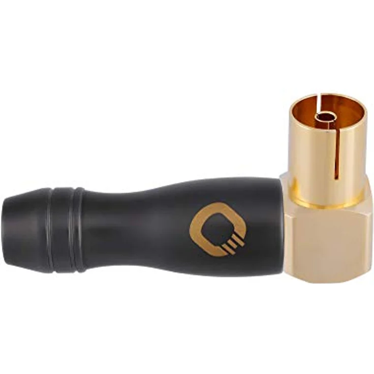 Oehlbach Transmission Shift F90 Antennenstecker IEC Koax (Winkelstecker, Adapter) vergoldet, schraubbar für TV/Radio Anschluss - 1 Stück – Bild 1