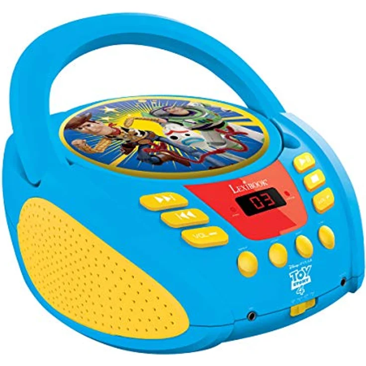 Lexibook Disney Toy Story Buzz & Woddy Boombox CD-Player, Mikrofonanschluss, AUX-Eingangsbuchse, AC-Betrieb oder läuft mit Batterien, Blau, RCD108TS – Bild 2