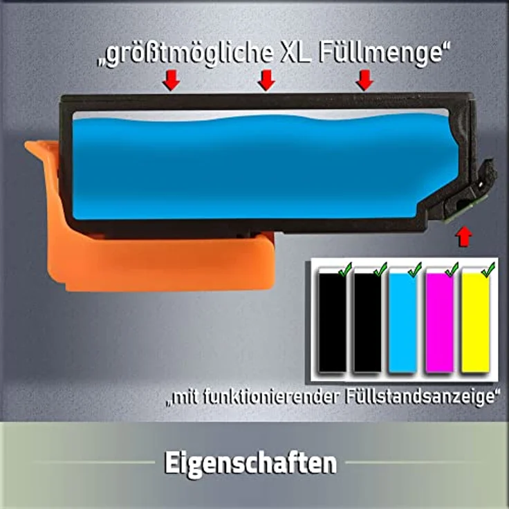 Druckerparadies 18er Multipack für Epson 26XL Tintenpatronen Set Tintenpatrone (18-tlg., hohe Kapazität, für XP510 XP520 XP600 XP605 XP610 XP615 XP620 XP625 XP700 XP710 XP720) – Bild 2