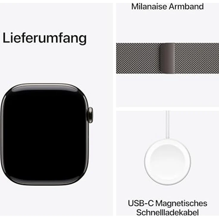 Apple Watch Series 11 Cellular, 46 mm, Titangehäuse Schiefer, Milanaise Armband Anthrazit - M/L – Bild 6
