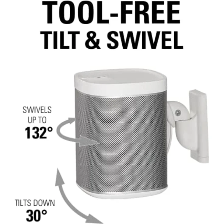 Sanus Wandhalterung (verstellbar, für Sonos Play: 1 und Play: 3 Lautsprecher  Weiß (2 Stück) – Bild 6