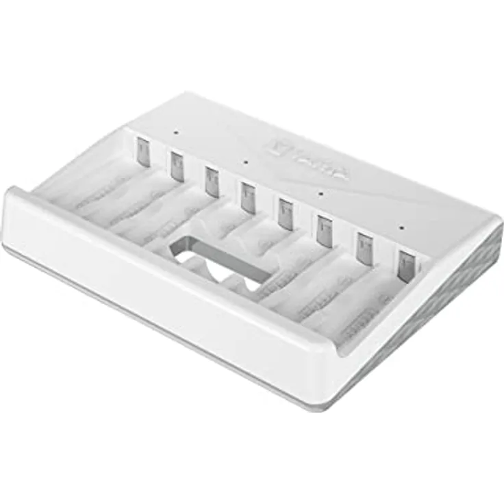 VARTA Akku Ladegerät, Batterieladegerät für wiederaufladbare AA/AAA, bis zu 8 Akku, Multi Charger, inkl. USB-Typ C Ladekabel, unbestückt