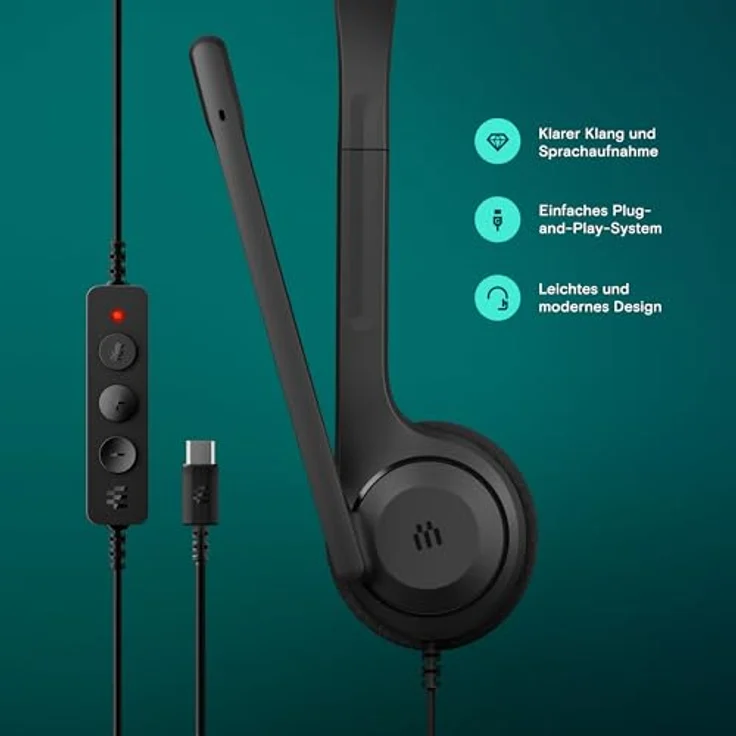 EPOS C1 Business USB C Mono Headset, rauschunterdrückendes Mikrofon, ergonomisches Design, Chrome zertifiziert, für Büro und Homeoffice – Bild 4