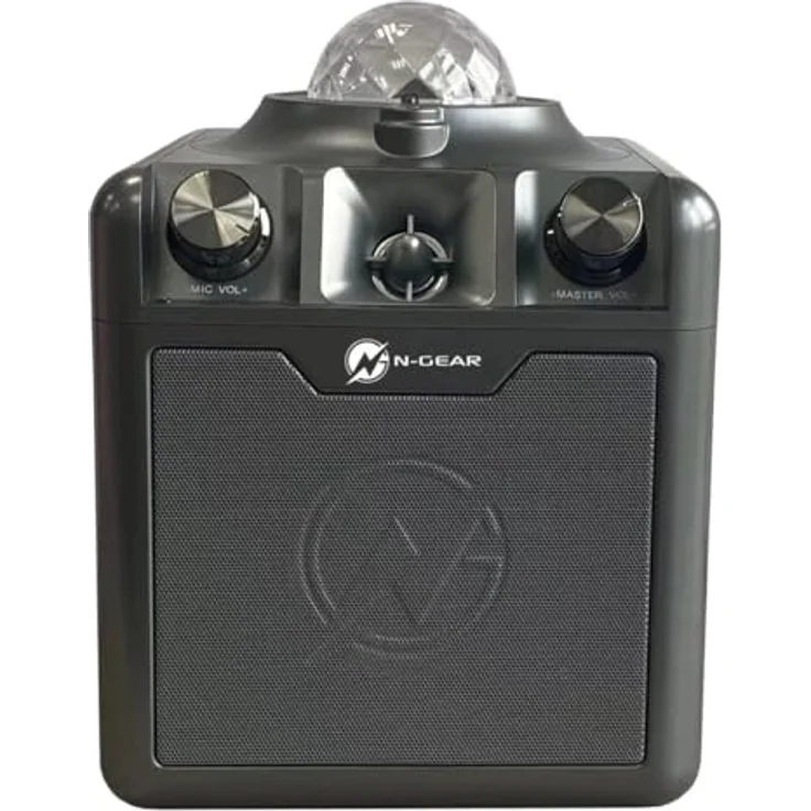 N-Gear Disco Star 710, Bluetooth Lautsprecher mit 50 Watt, Akku bis 6 h, integrierter Sternenprojektor, Grau – Bild 4