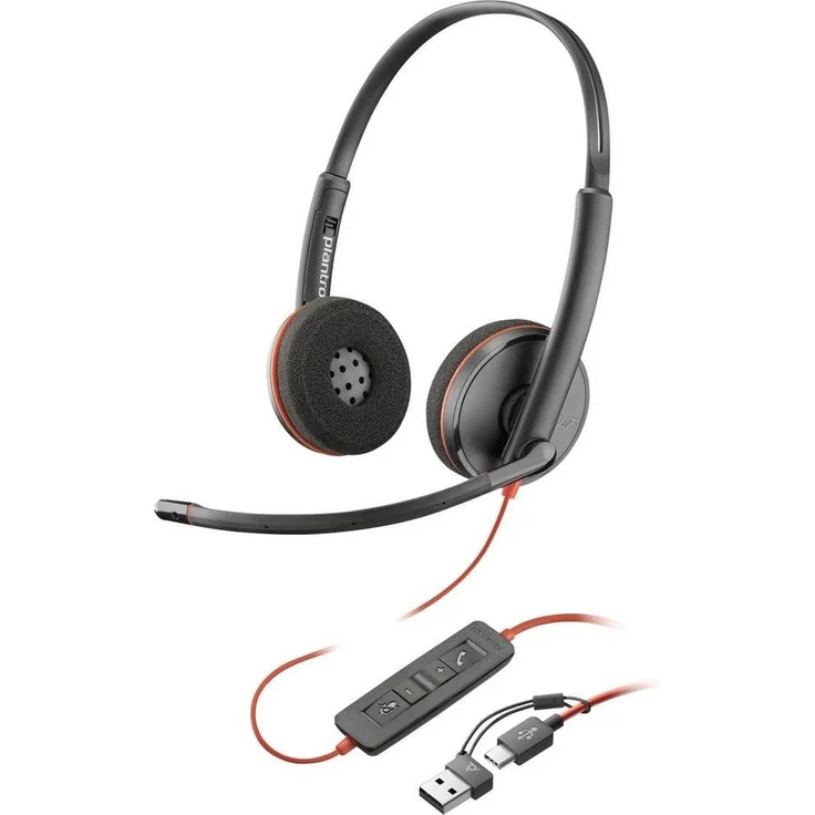 HP Poly Poly Headset Stereo USB-C/A Kopfhörer, Schwarz - Beste Audioqualität für Unternehmensanforderungen