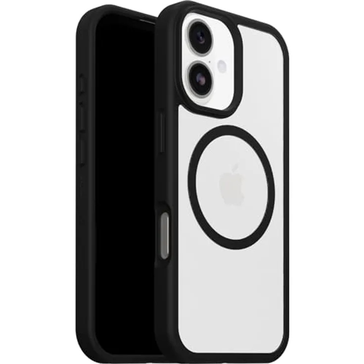 OtterBox React Series MagSafe Hülle für iPhone 17, stoßfest, sturzsicher, ultraschlank, Transparent/Schwarz, getestet nach Militärstandard