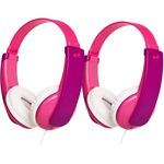 JVC HA-KD7, Kopfhörer Duopack mit begrenztem Volumen für Kinder, rosa