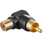 Adapter sw Cinch Stecker auf Kupplung - abgewinkelt