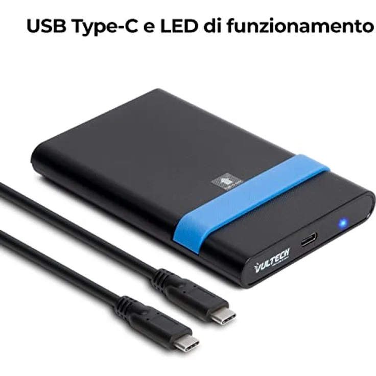 VulTech GS-15U3TC Externes Gehäuse 2,5 Zoll für SATA III, bis 8 TB, USB 3.1 Gen2 Type-C, 10 Gbit/s, kompatibel mit PS5, Xbox, Windows, Mac – Bild 5