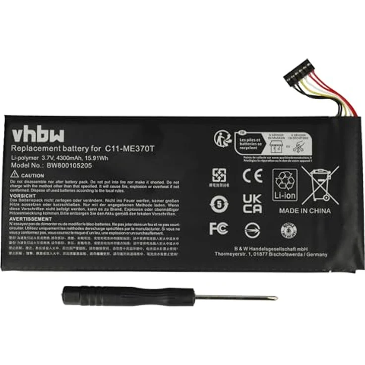 vhbw Akku für Google Nexus 7 32GB (2012), 4300 mAh li-Polymer, wiederaufladbar – Bild 3