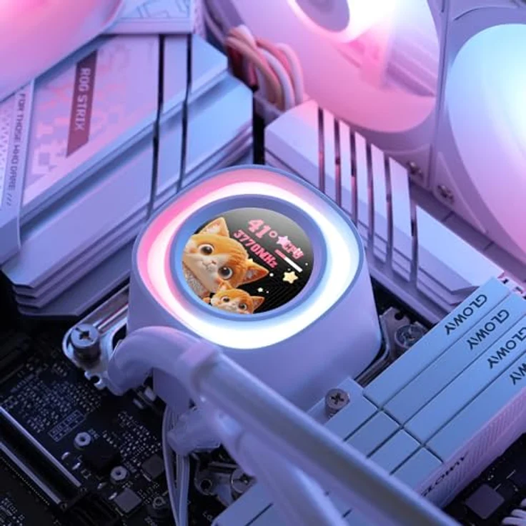 ID-COOLING FX360 LCD White, CPU Liquid Cooler AIO mit 240×240 px LCD-Display, ARGB-Beleuchtung, 350W TDP, kompatibel mit Intel und AMD – Bild 5