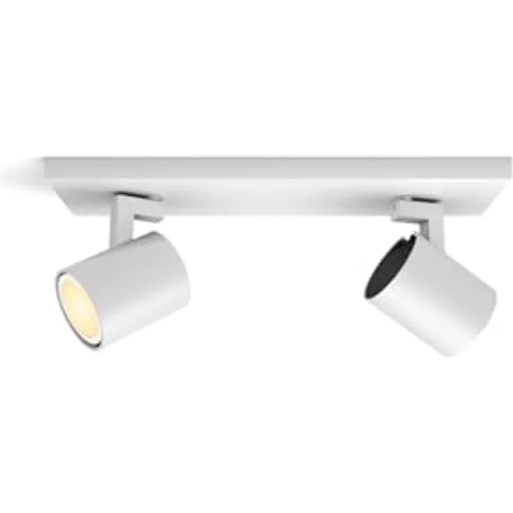 Philips Hue White Ambiance Runner Spot 2 flg. weiß, 2x5W GU10 inkl. Dimmschalter, dimmbar, steuerbar via App, kompatibel mit Amazon Alexa (Echo, Echo Dot)
