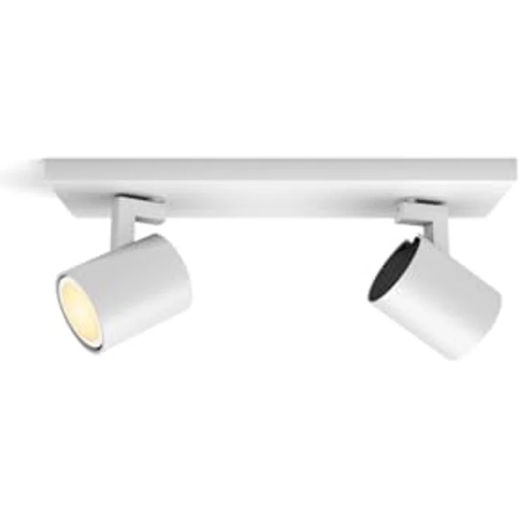 Philips Hue White Ambiance Runner Spot 2 flg. weiß, 2x5W GU10 inkl. Dimmschalter, dimmbar, steuerbar via App, kompatibel mit Amazon Alexa (Echo, Echo Dot) – Bild 1