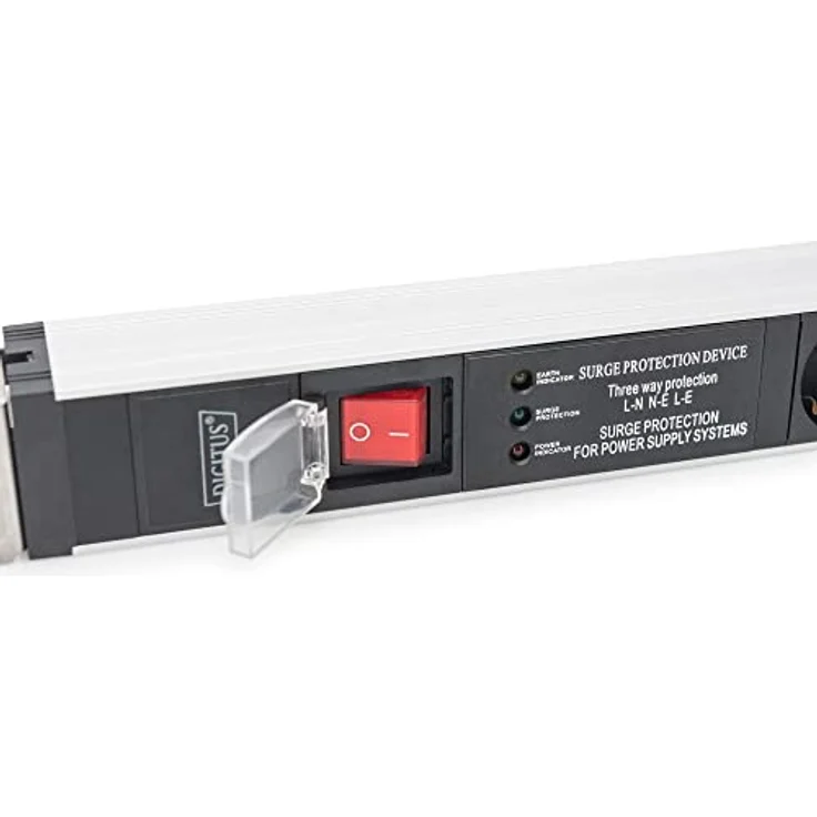 DIGITUS 1HE Aluminium PDU, Rack Mount, 5 x Schutzkontakt 16A,230VAC,50/60Hz,overvoltage,Net filter, Switch – Bild 5