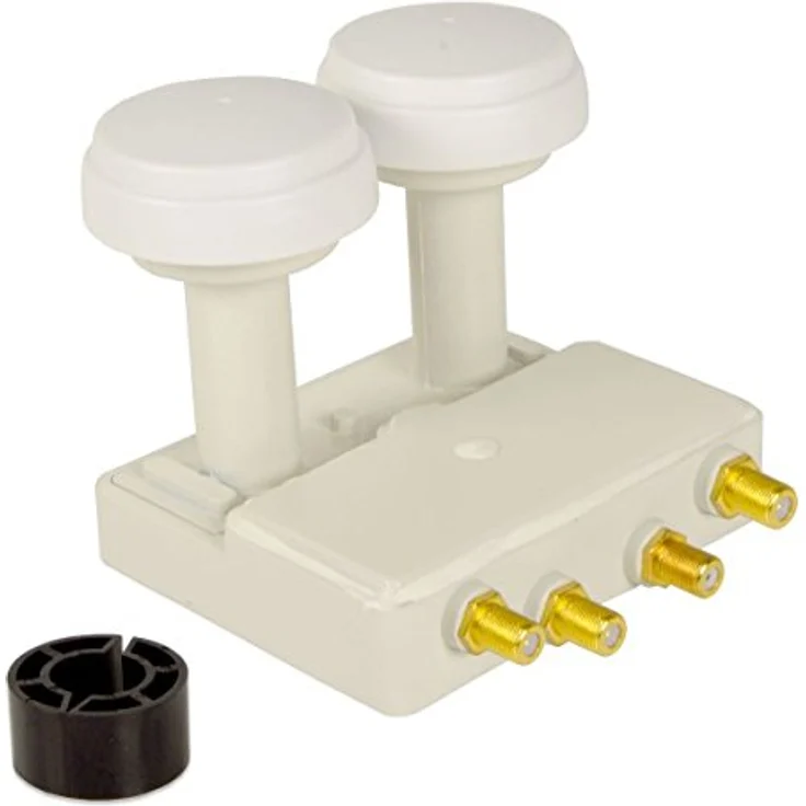 Premium X Monoblock Quad PXMB-6QW SAT LNB Weiß 0,1dB 2 Satelliten Astra 19,2° Hotbird 13° bis 4 Teilnehmer – Bild 1