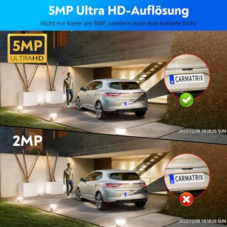 LUVISION WLAN Funk Überwachungskamera - hochauflösendes Überwachungssystem mit 5MP Kameras für den Innen- und Außenbereich, wetterfeste Ausführung, 4 Kameras – Bild 3