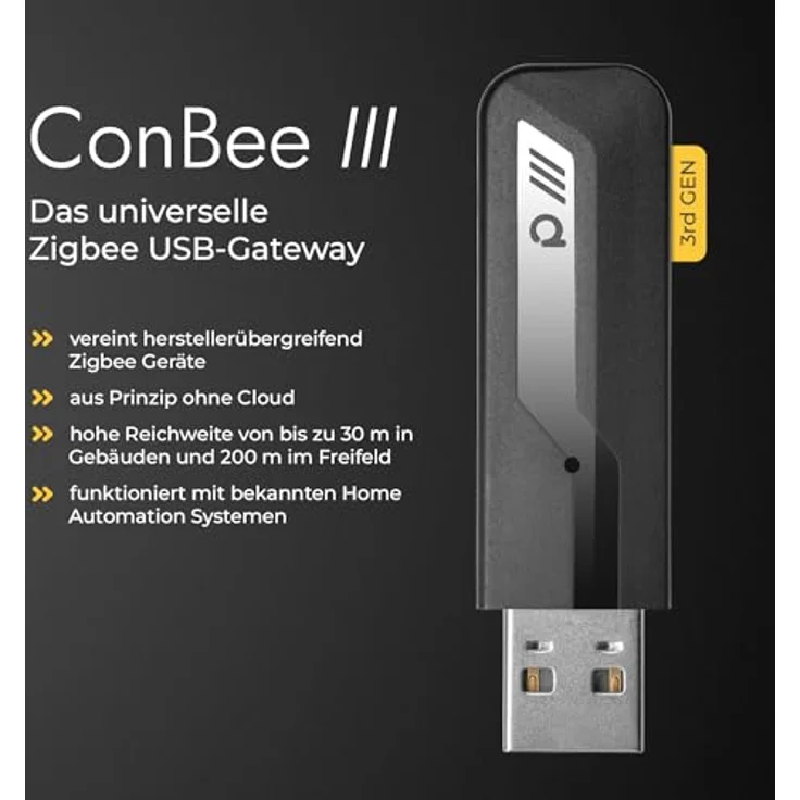 Phoscon ConBee III - das universelle Zigbee USB-Gateway, autarke Lösung ohne Cloud-Zwang, unterstützt verschiedene Home-Automation Systeme – Bild 2