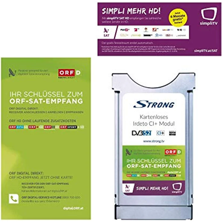 STRONG Kartenloses CI+ Modul, Irdeto CI Modul ORF DIGITAL DIREKT und simpliTV SAT (CAM HDTV, Free-to-Air, DVB-S2) nur für Österreich geeignet – Bild 2
