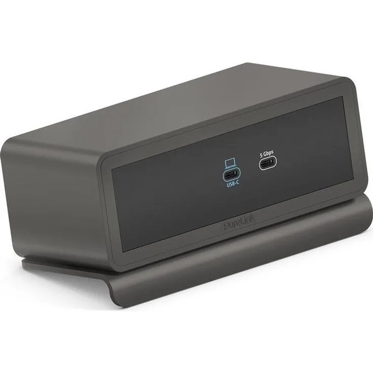 PureLink Mediahub2 Dockingstation, USB-C mit 7 Anschlüssen, grau, Notebook-Ladefunktion, RJ45 Gigabit Ethernet