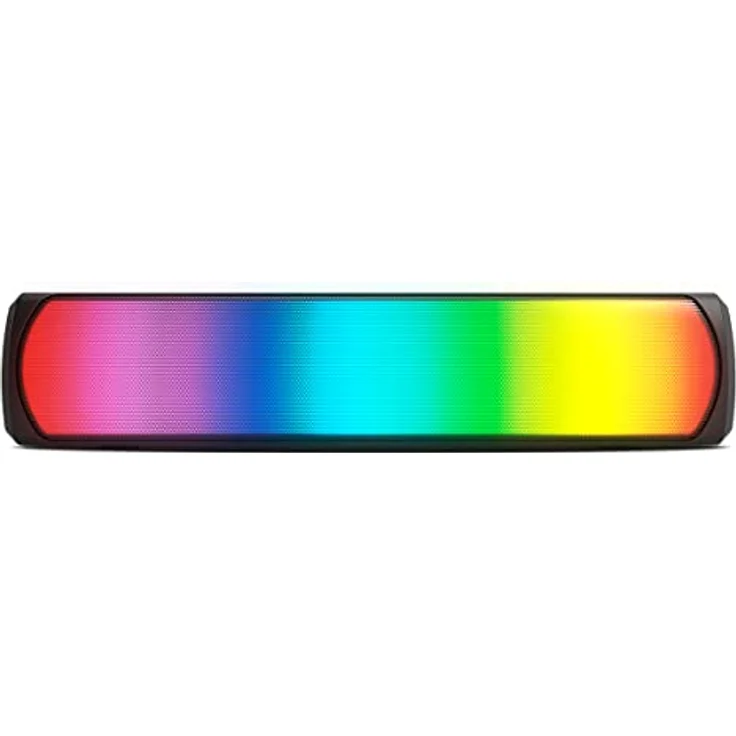 KROM K-POP- Soundbar 2x3 RMS, Stereo-Sound, Bluetooth, TF-Kartensteckplatz, RGB-LED, USB, AUX-Anschluss 3,5 mm Klinke, Größe 280 x 59 x 60 mm, Farbe Schwarz – Bild 2
