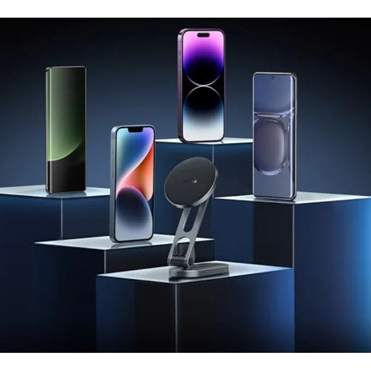 Baseus Magnetic Car Mount T-Space, Magnetische Smartphone Halterung für Tesla, Verstellbar, Silber – Bild 2