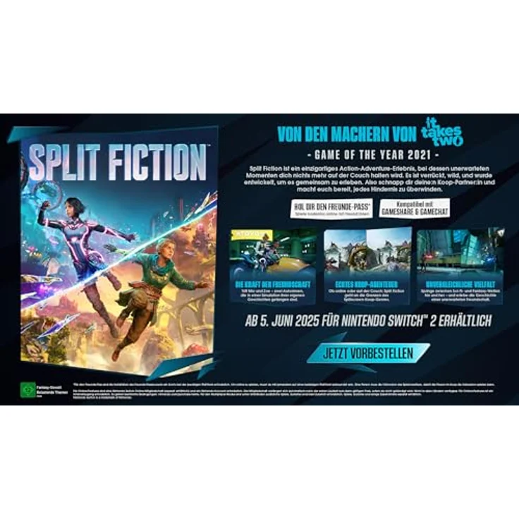 Electronic Arts Split Fiction Switch 2, Kooperatives Abenteuerspiel mit Code in der Box für Nintendo Switch 2, Deutsch – Bild 2