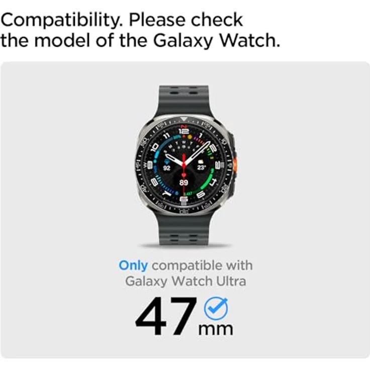 Spigen Dura Pro Flex Armband für Samsung Galaxy Watch Ultra 47mm (2024, 2025) - Robuste Zinklegierungsschnalle, leichtes und strapazierfähiges Material, Schwarz – Bild 2