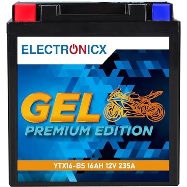 Electronicx Extreme Edition GEL Motorradbatterie 16Ah 12V für Motorrad, Roller, Quad & ATV - wartungsfrei, rüttelfest, auslaufsicher, tiefentladungsfest – Bild 1