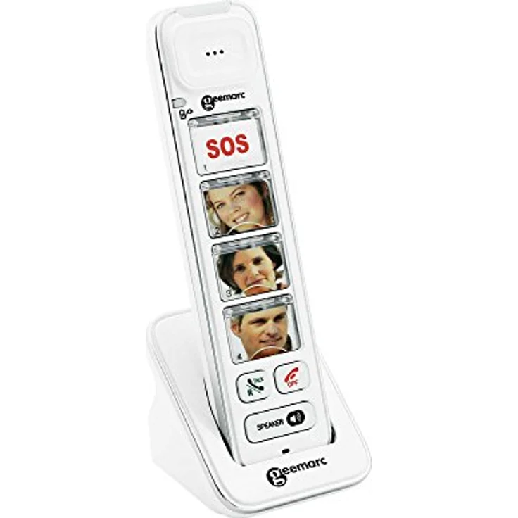 Geemarc Seniorentelefon PACK_SENIOR_295, Seniorentelefon mit Anrufbeantworter, Foto-Tasten und 30 dB Hörverstärkung, inkl. Mobilteil, weiß – Bild 4
