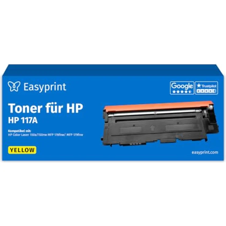 Easyprint Toner 117A Yellow, kompatible Tonerpatrone für HP, Seitenleistung bis 1.000 Seiten – Bild 1