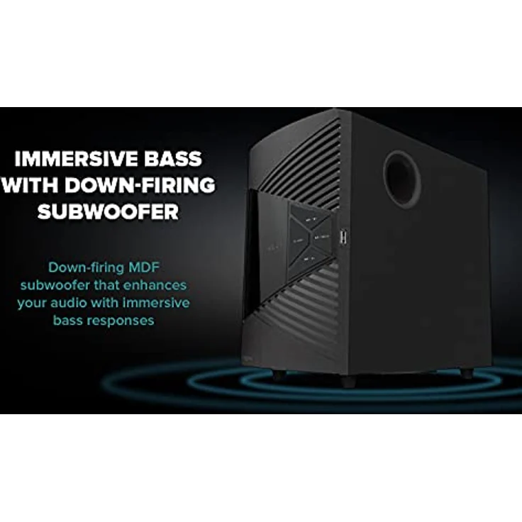 Creative SBS E2500 Leistungsfähiges 2.1-Bluetooth-Lautsprechersystem mit Subwoofer für Computer und Fernseher, Schwarz – Bild 3