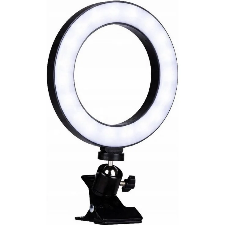 Grundig Ringlicht LED Selfie Ringlicht mit Clip, ∅ 15,6 cm, 48 LEDs, stufenlos dimmbar, 3 Lichtfarben – Bild 1