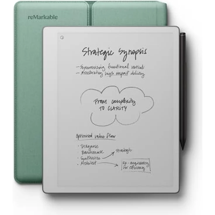 reMarkable Paper Pure, Grafiktablett mit Marker Plus, 10,3 Zoll Display, Sleeve Folio – Nebelgrün – Bild 1