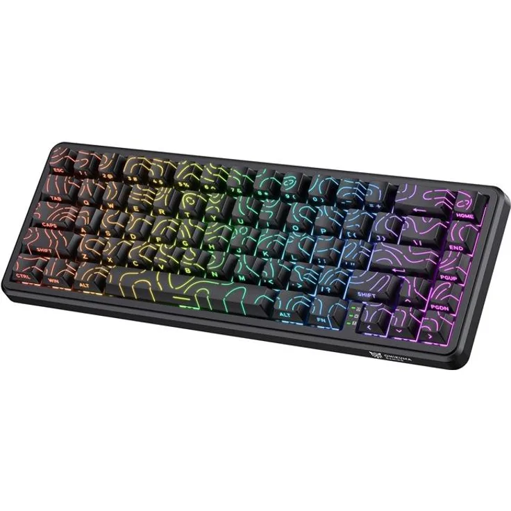 ONIKUMA G67, Kabelgebundenes RGB Gaming Keyboard mit 67 magnetischen Tasten und 8 kHz Abfragerate, Schwarz