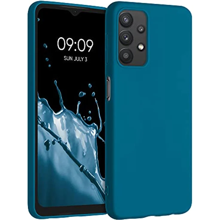 kwmobile Handyhülle für Samsung Galaxy A32 5G - TPU Case in Karibikblau, flexible Schutzhülle mit kabellosem Laden und rutschfester Gummierung – Bild 1