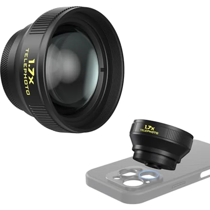 Freewell 1.7x Smartphone Telephoto Lens, 17-mm-Anschluss mit robustem Aluminiumgehäuse, ideal für Porträts und Streetfotografie