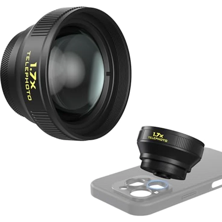 Freewell 1.7x Smartphone Telephoto Lens, 17-mm-Anschluss mit robustem Aluminiumgehäuse, ideal für Porträts und Streetfotografie – Bild 1