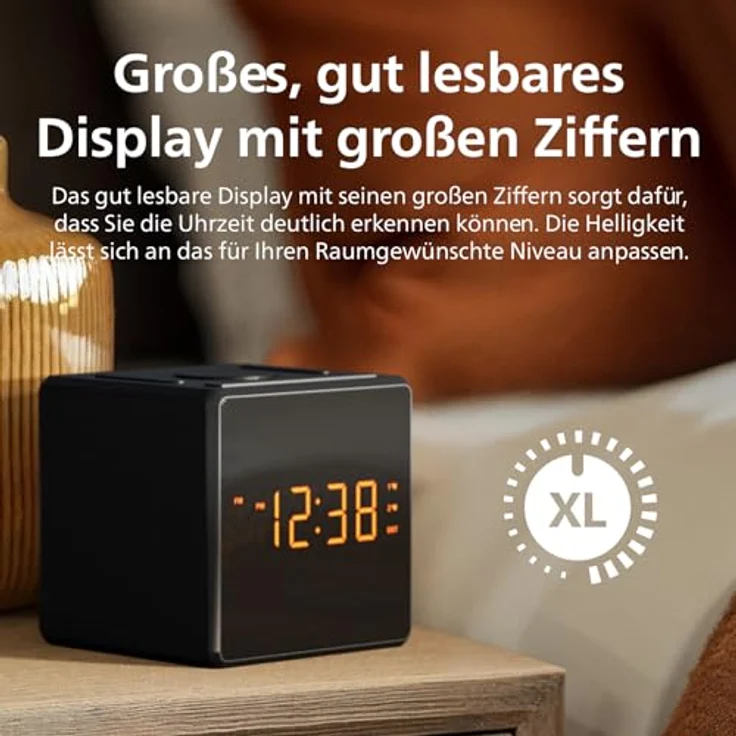 Philips TAR4500, Dual-Alarm FM Radiowecker mit USB-C-Ladeanschluss, großer gut ablesbarer Anzeige und digitalem UKW-Tuner – Bild 3