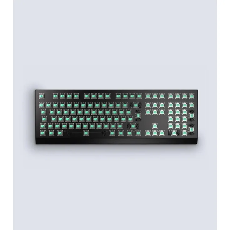 Wooting Two HE, Full-Size Gaming Tastatur mit analogen Linear60 Schaltern, ISO Layout, Schwarz, ohne Tastenkappen