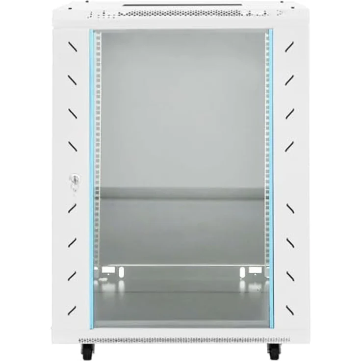 vidaXL 15U Netzwerkschrank auf Rollen 19" IP20 53x40x80 cm, solide Konstruktion aus kaltgewalztem Stahl, abschließbare Fronttür – Bild 3