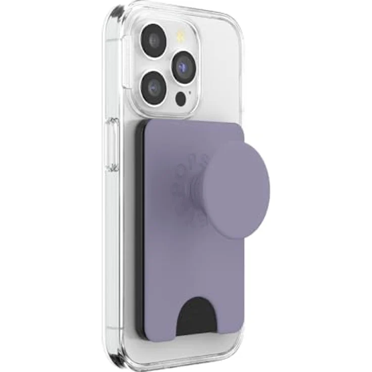 PopSockets PopWallet, Telefon-Geldbörse mit MagSafe-Adapterring und erweitertem Griff, kabellos aufladbar, Dusk – Bild 2
