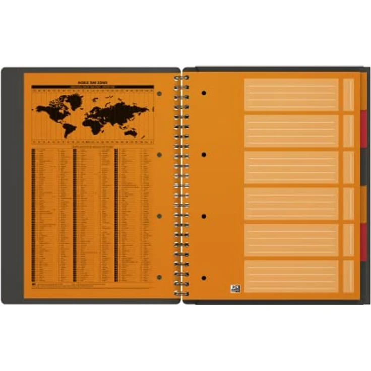 OXFORD Notizblock Kollegblock A4, 80g/qm mit 6 Trennblättern, 4-fach Lochung, schwarz, VE=80 Blatt – Bild 5
